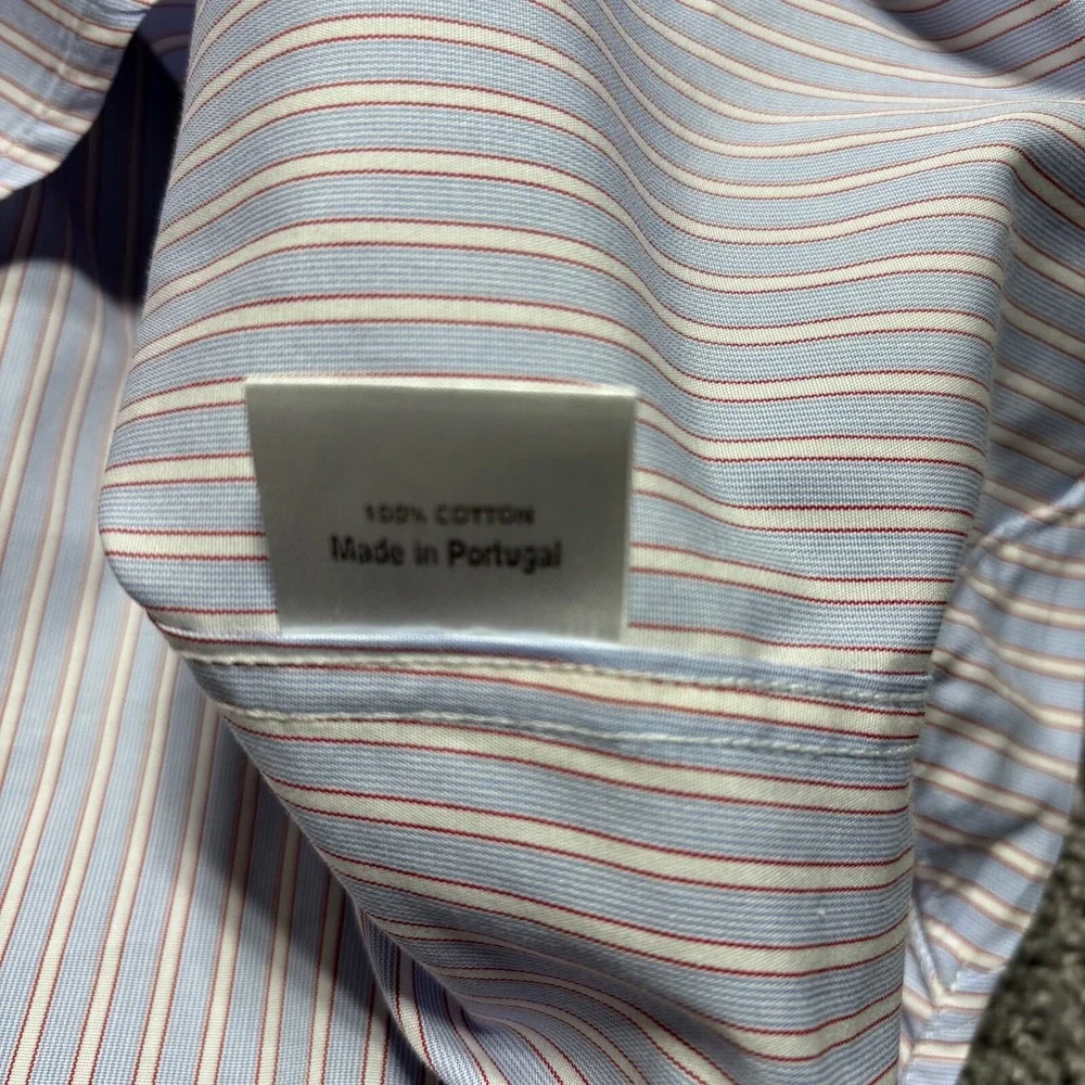 Peter Manning Shirt Men's Size 4 16.5/33 Blue Red Striped Five Eight New York